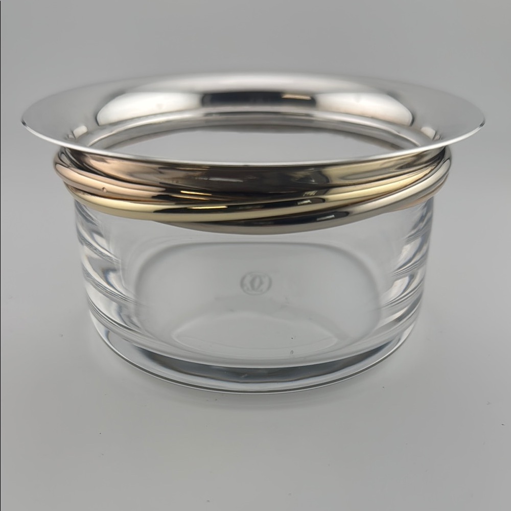 Cartier Trinity Caviar Bowl Sterling and Glass